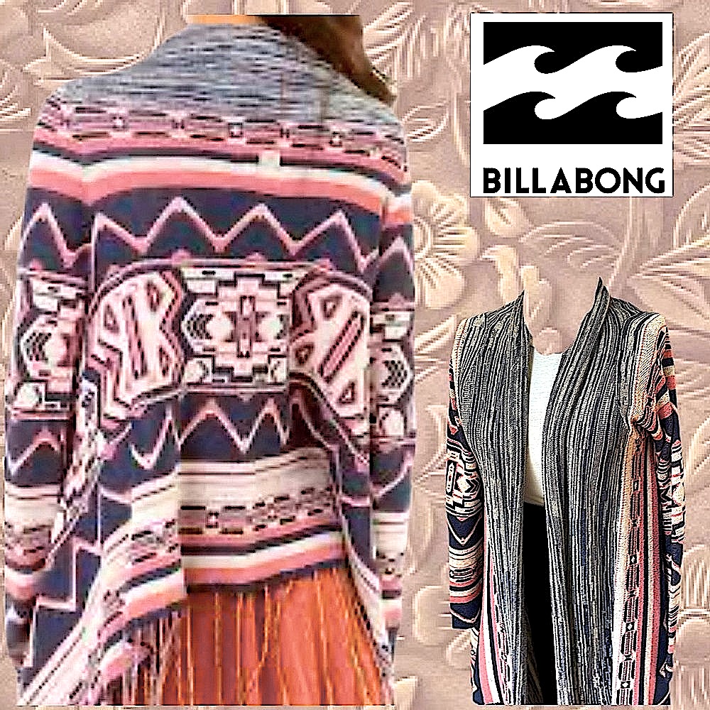Billabong Aztec Print Fringe Cardigan - Euc, Size M - Boho Chic Dream!